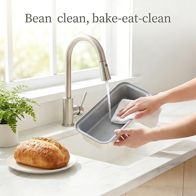 13x4 Inch Loaf Pan 3-Pack, Nonstick Carbon Steel Bread Pan for Even Baking, Long Baking Pan for Homemade Sourdough, Banana Bread & Meatloaf – Rust-Resistant, Warp-Resistant, Easy Release