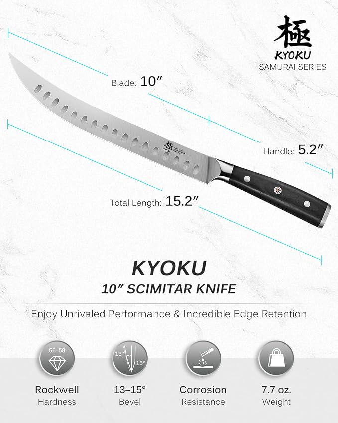 KYOKU Samurai Series Knife Japanese Style1 (Scimitar Knife, 10")
