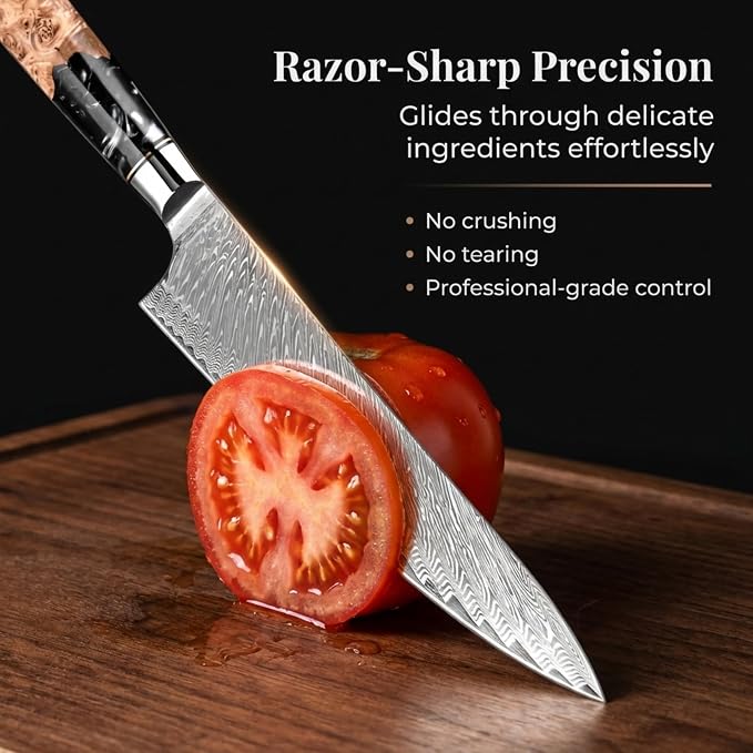Tidal Black - 8" Chef Knife - Damascus