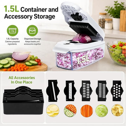 13-in-1 Vegetable Chopper (White & Black)