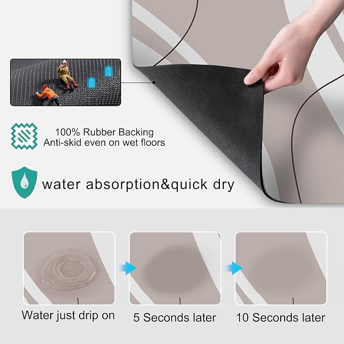 Golener Bar Counter Protector Absorbent Coffee Maker Spill Rug, Heat Resistant Tamping Mat Protects Against Spills, Water Proof Kitchen Decor, Use as Cup Mat