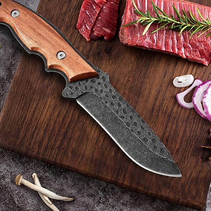 Chef Knife for Meat Cutting,9.2" Stainless Steel Bone Cutting,Sharp and Flexible,Suitable for Processing of Meat,Poultry and Chicken,Meat Cleaver for Kitchen,Camping,Outdoor,BBQ