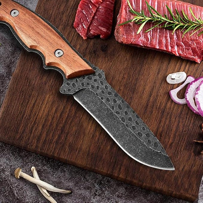 Chef Knife for Meat Cutting,9.2" Stainless Steel Bone Cutting,Sharp and Flexible,Suitable for Processing of Meat,Poultry and Chicken,Meat Cleaver for Kitchen,Camping,Outdoor,BBQ