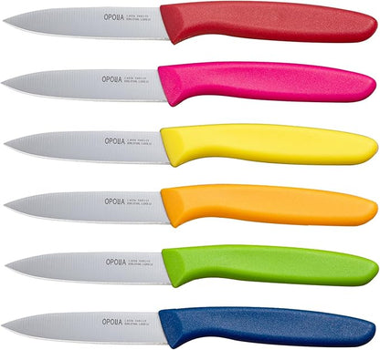 Paring Knife Fruit Knife Set (6 Pieces), Ultra Sharp Stainless Steel Vegetable and Fruit Knife with PP Plastic Ergonomic Handle for Cutting Fruits and Vegetables- Colorful
