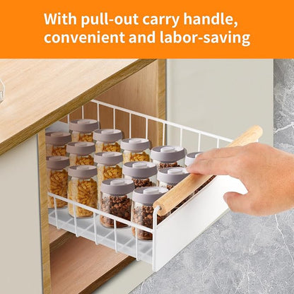 Longzhuo Pull Out Cabinet Organizer, 9.5x15x3.5 inch Kitchen Drawer Organizer with Slides, Pull Out Drawers for Cabinets Kitchen Bathroom