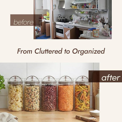 carrotez 6.3 Cup Vacuum Sealed Coffee Bean Container, Ecozen Plastic Airtight Food Storage Canister with Easy-Release Lever, Durable Space-Saving Design for Kitchen Countertop – 50.7 fl oz (1.5L)