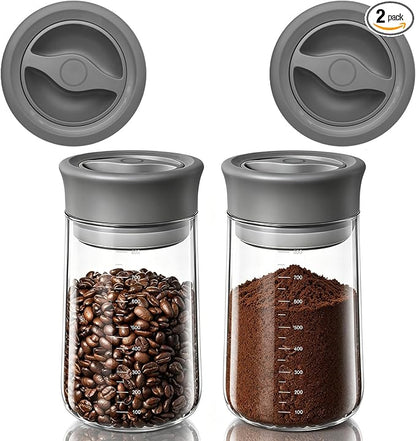 2-Pack 2026 Upgraded Glass Jars with Airtight Lid, 27oz Rotary Twist Lock Mason Jar, Clear Borosilicate Glass Storage Jar for Coffee Bean, Cookie, Sugar, Cereal, Overnight Oats Meal