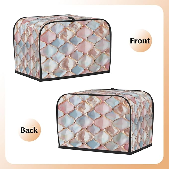 Pink Pearl Toaster Cover 4 Slice Wide Slot Washable Kitchen Appliance Covers Fingerprint Bread Machine Dust Cover Small Toaster Oven Accessories Covers Bread Maker Bag Women Gift