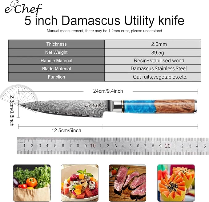 5-inch Peeler, Professional Kitchen Knife, Sharp Blade, 67-Layer Damascus VG-10 Steel Core, Comes with Gift Box (5-inch Multifunctional Knife)