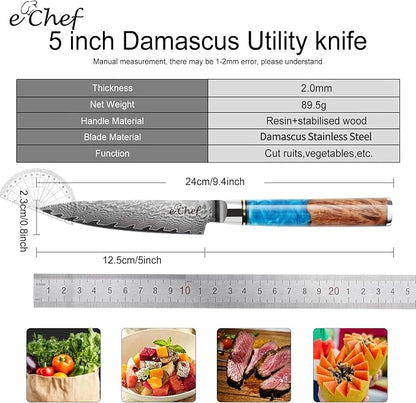 5-inch Peeler, Professional Kitchen Knife, Sharp Blade, 67-Layer Damascus VG-10 Steel Core, Comes with Gift Box (5-inch Multifunctional Knife)