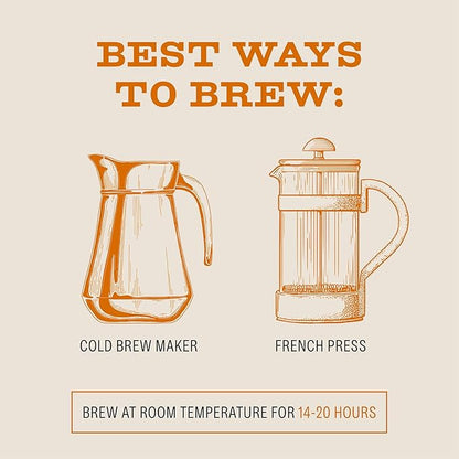 Bizzy Organic Cold Brew Coffee | Breakfast Blend | Coarse Ground Coffee | Medium-Light Roast | Micro Sifted | Specialty Grade | 100% Arabica | 1 LB