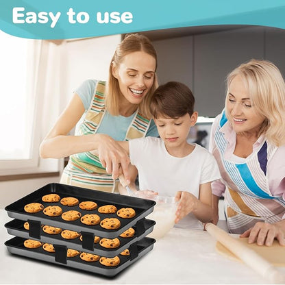 Baking Sheet Stackers,Meal Prep Baking Sheet And Dividers, Pan Separators For Stacking, Stackable Cooling Racks For Baking,Reusable Stacking Clips For Home Kitchen (16PCS-Black)