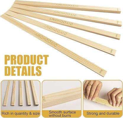 DIYOOHOMY 10 Pcs 17" L Rolling Pin Guides for Dough, Pizza, Bread, Pastry Thickness, Polymer Clay Tools, Wooden Slab Roller for Clay Machine, Clay Rolling Pin Depth Guide for Pottery Ceramics Supplies