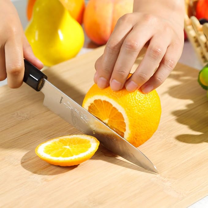 Japanese Petty Knife Damascus ZA18 69 Layer Octagonal Magnolia Wood Handle, 6-inch (150mm)