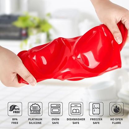 Puyeipt 4 Inch Silicone Egg Molds for Breakfast Sandwiches, 2 Pack Jumbo Size Muffin Top Pans, Non-Stick Round Baking Molds for Egg Bites, Hamburger Buns, English Muffins, Whoopie Pies