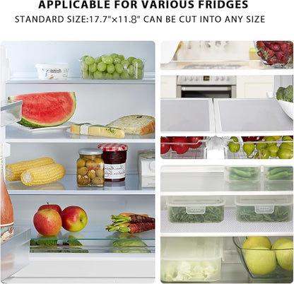 Aiosscd 7PCS Shelf Mats Refrigerator Liners Washable Refrigerator Pads Fridge Mats Drawer Placemats Home Kitchen Gadgets Accessories Organization for Top Freezer(White)
