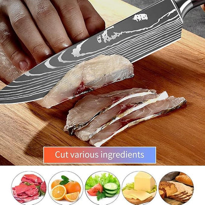 XITUO 8-Piece Knife Set for Kitchen, High Carbon Stainless Steel Ultra Sharp Chef Knives, Ergonomic Pakkawood Handle, Complete Cooking Knife Set in Gift Box