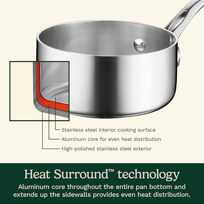 Cuisinart French Classic Tri-Ply Stainless 10-Piece Cookware Set, Silver