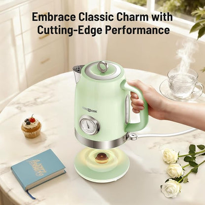 Paris Rhône Electric Kettle, Tea Kettle with 6 Temperature Settings, 1.7L Cordless Hot Water Boiler Heater, Strix Thermostat, Touch Control, Auto-Shutoff/Boil-Dry Protection, Keep Warm, LED Indicator