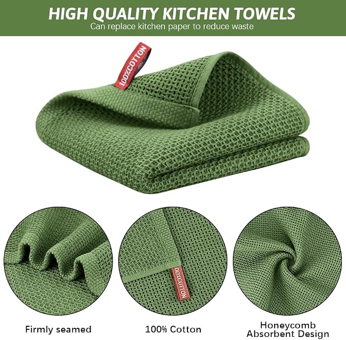 Nialnant 6 Pcs Kitchen Hand Towels, 100% Cotton Dish Towels for Washing Dishes, Super Soft and Absorbent Tea Towel-13 x 28 in