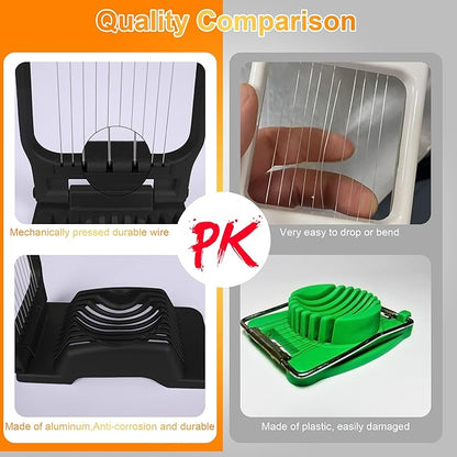 Egg Slicer for Hard Boiled Eggs Egg Cutter Strawberry Slicer (Black)