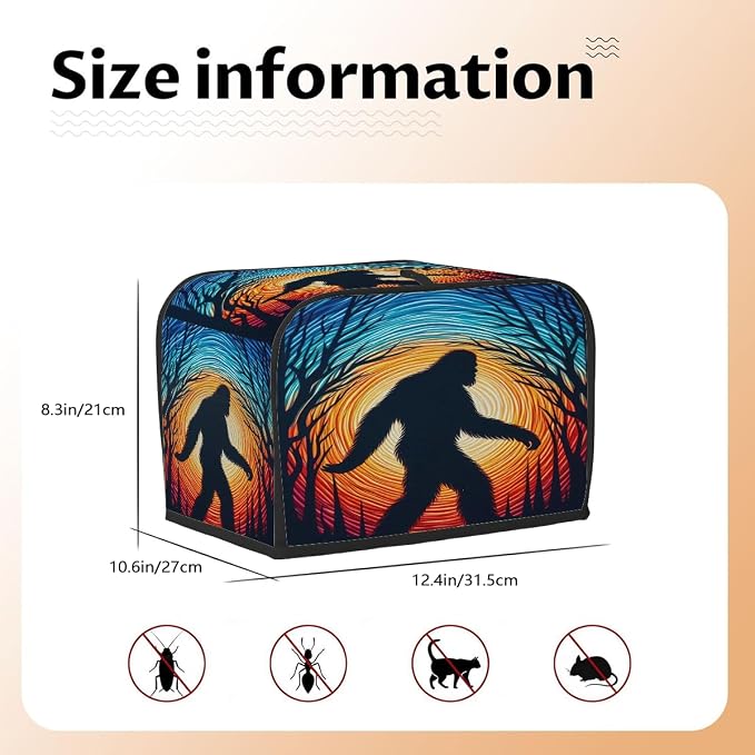 Galaxy Bigfoot Toaster Cover 4 Slice Wide Slot Washable Kitchen Appliance Covers Fingerprint Bread Machine Dust Cover Small Toaster Oven Accessories Covers Bread Maker Bag Women Gift
