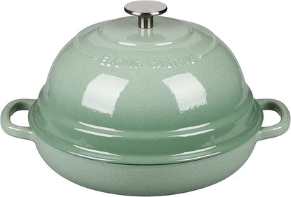 EDGING CASTING Enameled Cast Iron Dutch Oven Pot with Lid, Round Bread Oven for Homemade Sourdough Bread Baking, 6 Quart, Sage Green