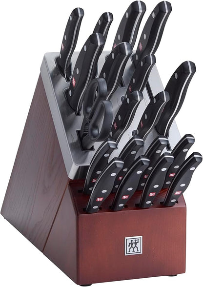 ZWILLING Twin Signature 20-Piece Razor-Sharp German Knife Block Set, Made in Company-Owned German Factory with Special Formula Steel perfected for almost 300 Years, Dishwasher Safe