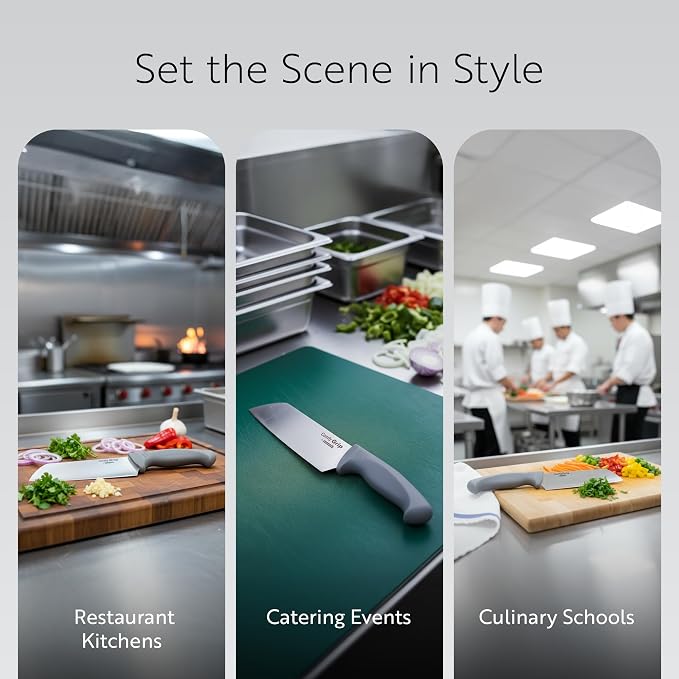 Restaurantware Comfy Grip 6.5 Inch Vegetable Knife 1 Sharp Cooking Knife - Ergonomic Handle Non-Slip Grip Gray Stainless Steel Kitchen Knife Dishwashable Slice And Dice Fruits Or Vegetables