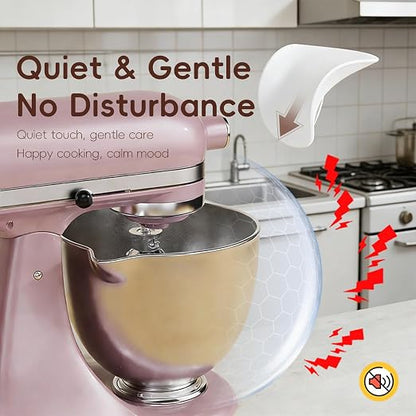 Flour Funnel for Kitchen Aid Mixer | Food-Grade Silicone Pouring Shield for KitchenAid Mixer | Hands-Free Clip-On Accessory for Baking, Fits All Standmixers, Space-Saving Design（White）