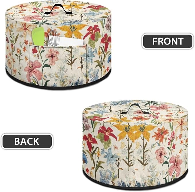 Slow Cooker Dust Cover Compatible with 6-8 qt Crock for Pot Mushroom Floral Small Kitchen Appliance Decor Dust Cover