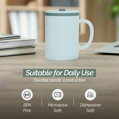 Copco Desk Mug 16 oz - Durable BPA-Free, Double-Wall Insulation for Hot & Cold Drinks, Microwave & Dishwasher Safe, Ideal for Office, Home, Travel - Spill-Resistant Reusable Mug (Grey)