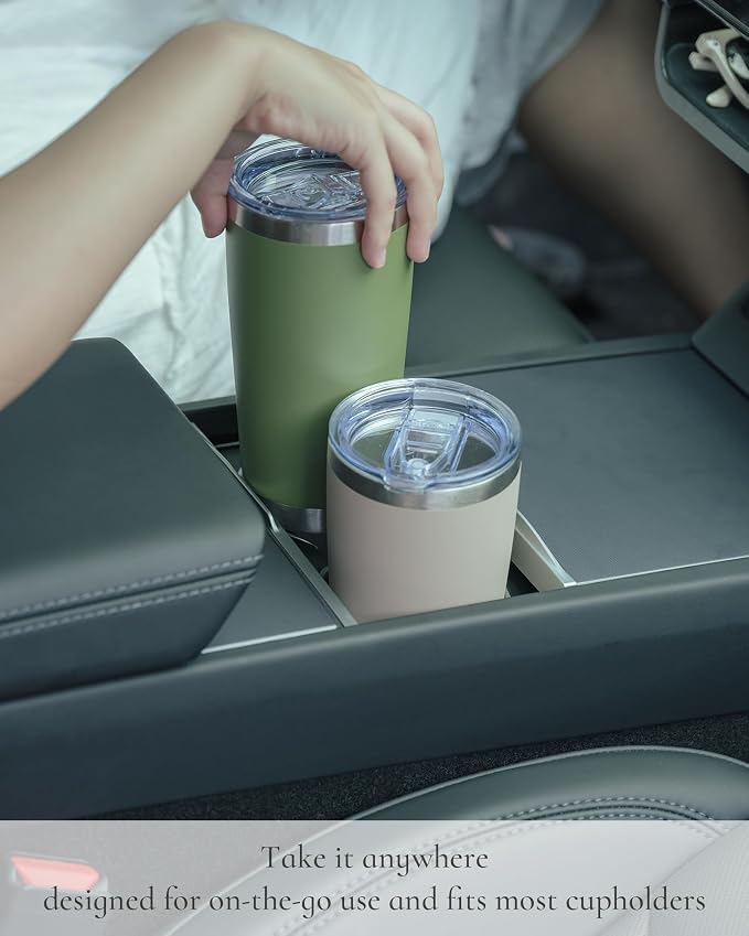 Travel Coffee Tumbler 20oz, 12 Pack Leakproof Travel Coffee Mug with Lid and Straw, Stainless Steel Double Wall Vacuum Insulated Tumbler for Hot/Iced Drinks (Periwinkle, Textured Matte)