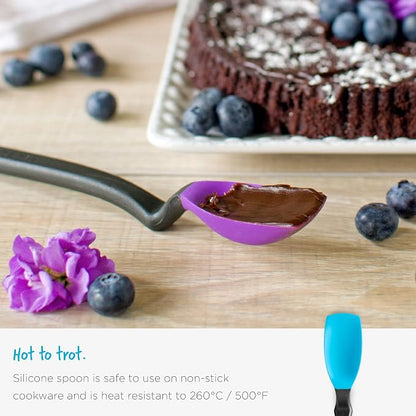Dreamfarm Mini Supoon Non-Stick Sit-Up Silicone Scraping Cooking Spoon, Jar Scraper Measures 5ml Tsp - 8" Yellow