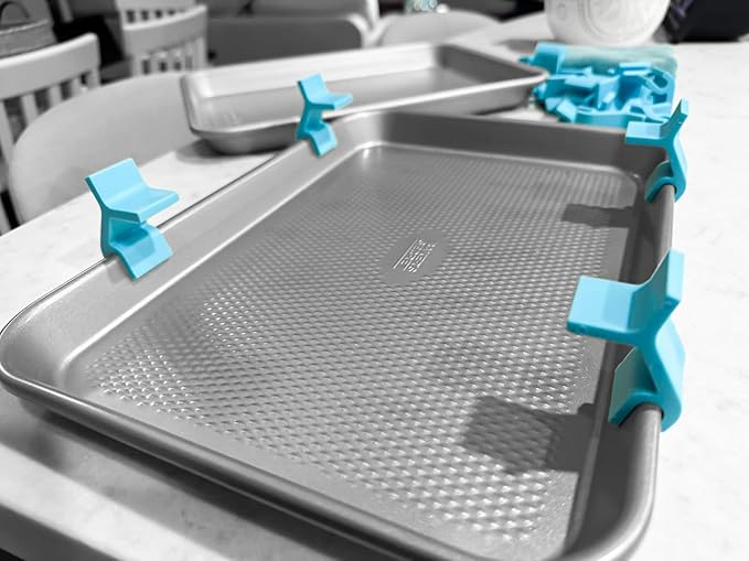 16 PCS Large Cookie Sheet Stackers, Stackable Baking Sheet Holders Reusable Stacking Clips Dividers for Cake Pan, Cooling Rack, Meal Prep, Freeze Dryer Trays Space-Saving Suitable for Home Kitchen
