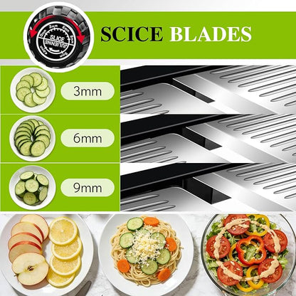 MASTERTOP Mandoline Slicer for Kitchen Adjustable Stainless Steel Food Slicer Vegetable Chopper Onion Waffle French Fry Cutter Potato Chip Julienne Slicer with Safety Gloves