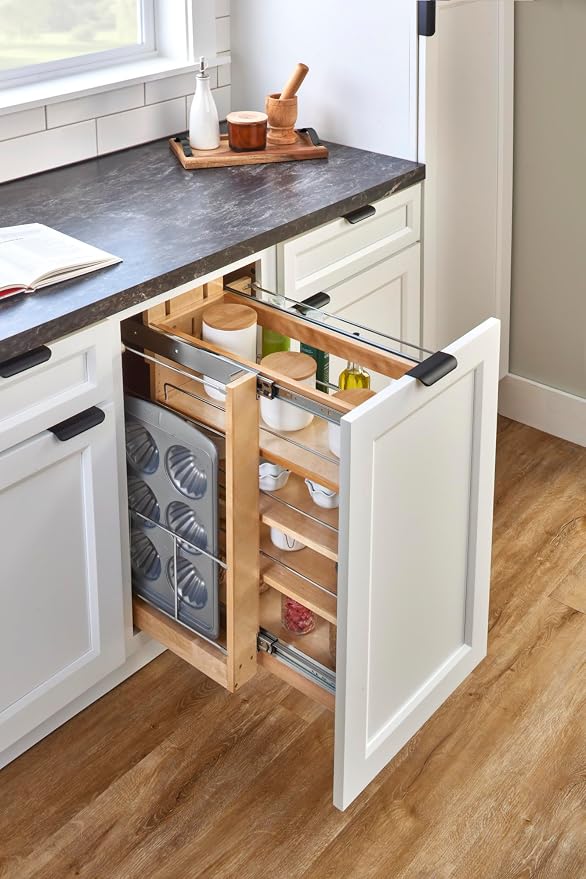 Rev-A-Shelf Wood Base Cabinet Pullout Organizer Accessory for 448 BCSC Series
