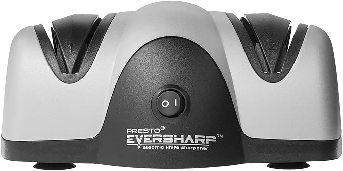 Presto 08800 EverSharp Electric Knife Sharpener, 2-Stage System, Silver/Black