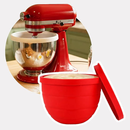 Silicone Bowl Liners for KitchenAid 5Qt Tilt-Head Mixer – Thick Reusable Mixing Bowl Inserts with Lids, Easy to Clean, Heat Resistant Silicone Mixing Bowls Liner - 1 Pack