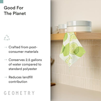 GEOMETRY Kitchen Dish Cloths - Spring & Summer Collection - Premium Dishcloths with Geoweave - Absorbent & Fast Drying Kitchen Towels - Soft Floral, 10" x 10" - 3-Pieces