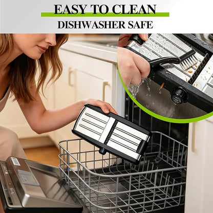 MASTERTOP Mandoline Slicer, 5 in 1 Mandoline Food Slicer for Kitchen,Stainless Steel Mini Vegetable Slicer with Safety Glove & Cleaning Brush,Adjustable Vegetable Chopper for Potatoes