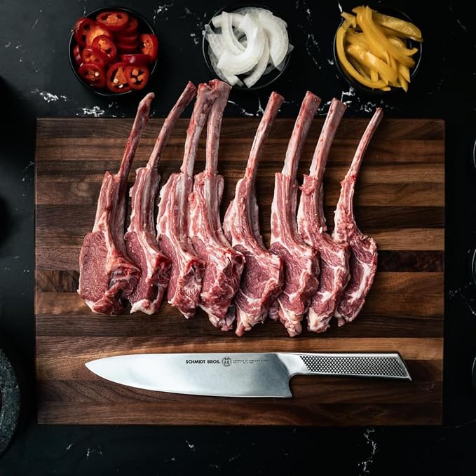Schmidt Brothers - Gridiron Series - 10-Piece Knife Set, High-Carbon Stainless Steel Cutlery with White Ash Wood Knife Block