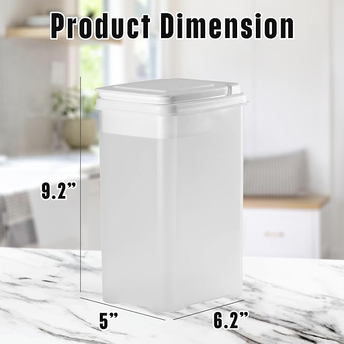 Buddeez Flour and Sugar Container - 3.25 Quart All Purpose Kitchen Organization and Storage Unit, Large Food Storage Container For Kitchen and Organizing Your Pantry (with Scoop)