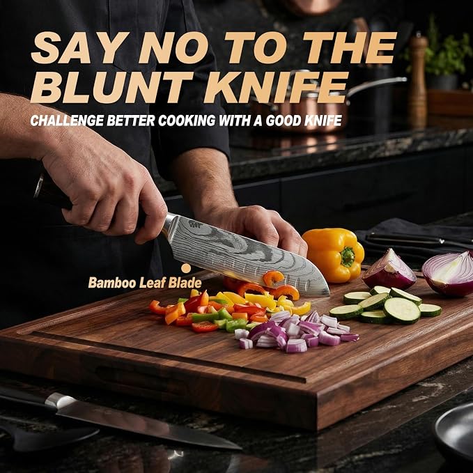 Kitchen Knife, High Carbon Stainless Steel Professional Sharp Chef Knife Set, Japanese Chefs Knives for Home Food Cooking Meat Cutting, Chopping Knife