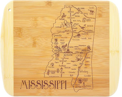 Totally Bamboo A Slice of Life Mississippi State Serving and Cutting Board, 11" x 8.75"