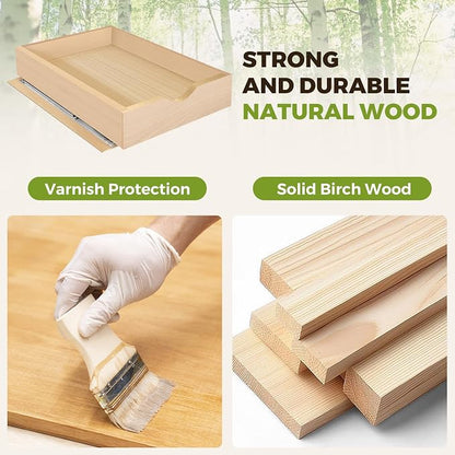 Pull Out Drawers for Cabinet Wood 24" W x 23" D x 4.5" H Slide Out Organizer and Storage Kitchen Cabinet Drawers Slide Out Shelves Pull Out Shelves in Kitchen Pantry Bathroom with Soft Close