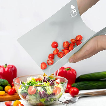 ZVP Flexible Plastic Cutting Boards for Kitchen Set of 3, Color Coded Cutting Mats, Non-Slip Cutting Boards for Meat, Dishwasher Safe, Gray