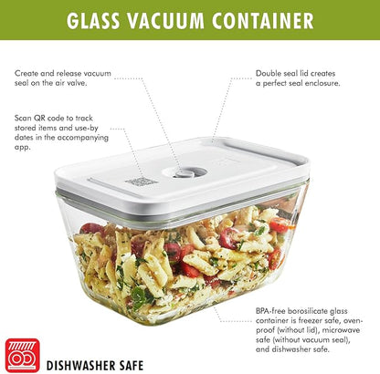 ZWILLING Fresh & Save Airtight Glass Food Storage Containers with Lids, Meal Prep Containers, One Size, La Mer