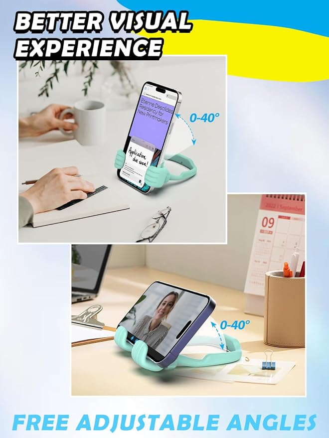 Gifts for Fathers Day Boys Girls Teens Kids: Thumbs Up Lazy Phone Stand Holder for Desk Funny Gadgets Teenage Tween Man Woman Dad Mother Mom Husband Wife Adults Stocking Stuffers Who Have Everything