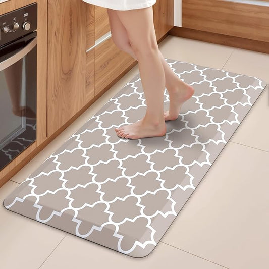 WISELIFE Anti Fatigue Floor Mat - 4/5 Inch Thick Kitchen Mat Non Slip Waterproof Heavy Duty Ergonomic Comfort Mat Durable for Home, Office, Sink, Laundry,(20" x 39", Khaki)